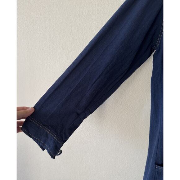 Luna Lane Oversized Shirt Birdie Dress Women’s Size M/L Blue Long Sleeve Cotton - Picture 5 of 8